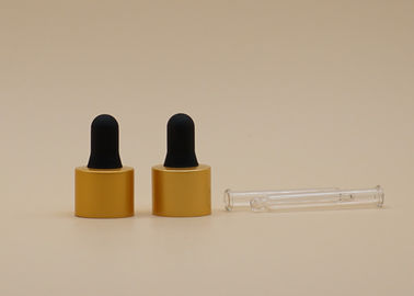 18mmの精油のびんのための小さいガラス点滴器のマットの金のアルミニウムつば